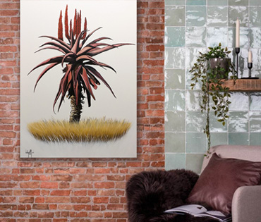 A Nicky van Rensburg painting of an aloe