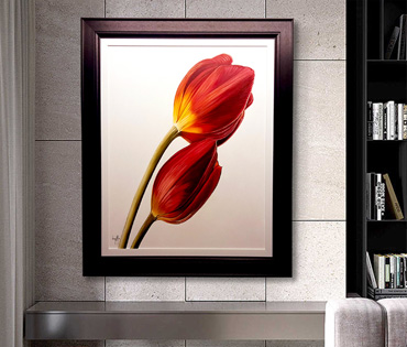 A Nicky van Rensburg painting of tulips