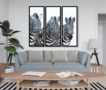A Nicky van Rensburg painting of zebras