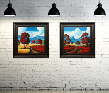 A Nicky van Rensburg painting of landscapes